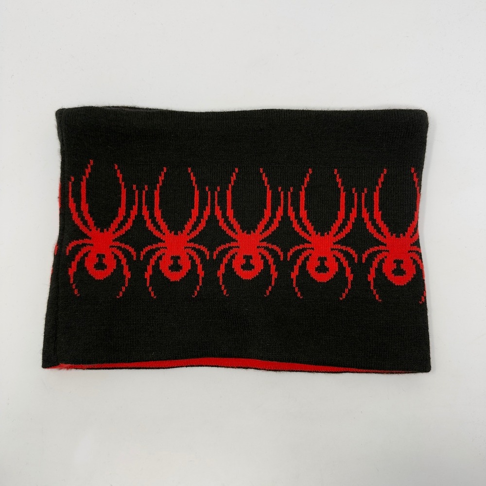 Spyder Men's Reversible Jacquard Logo Neck Gaiter Black Red OSFM